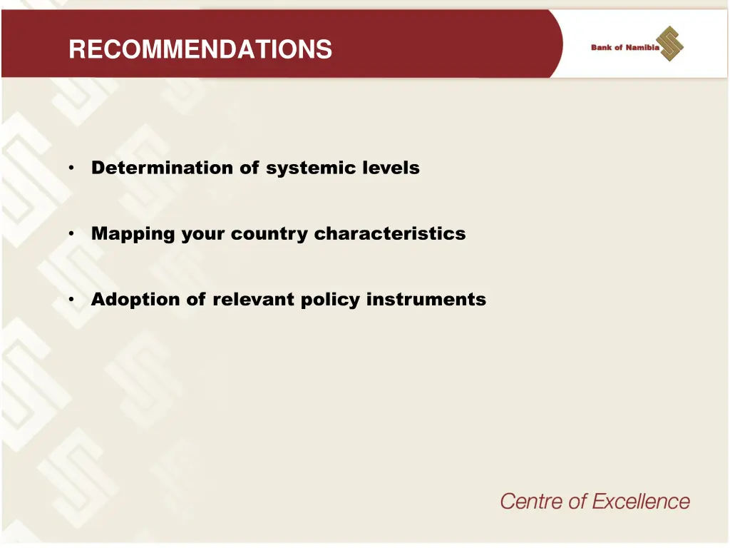 recommendations