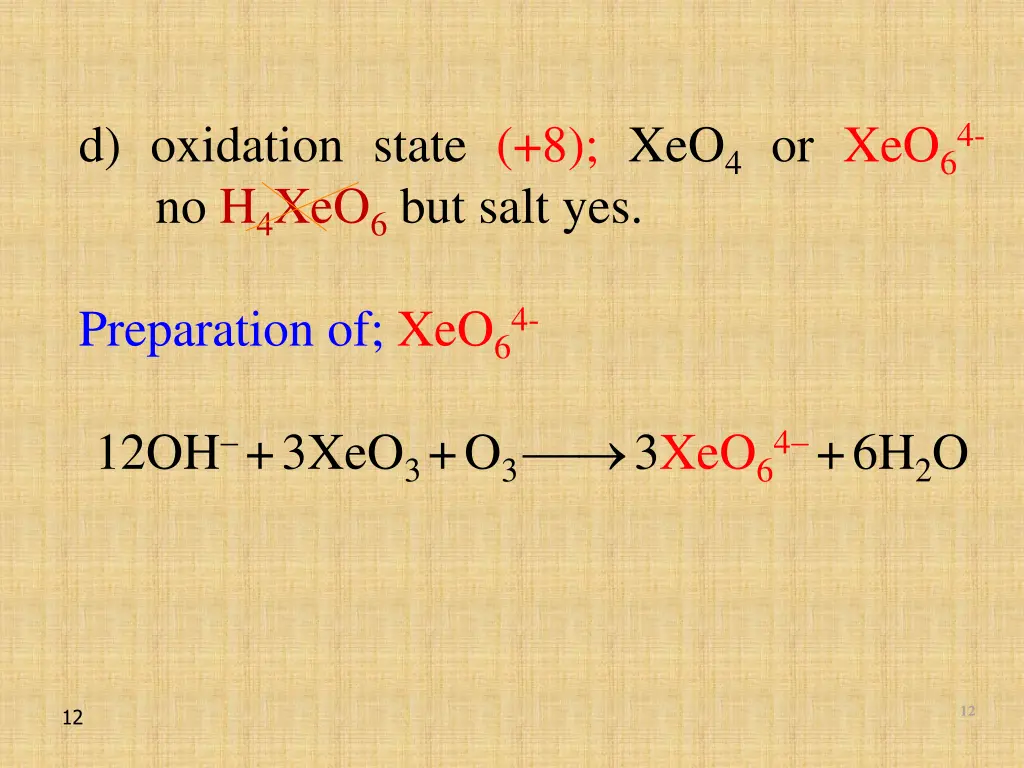 d oxidation state