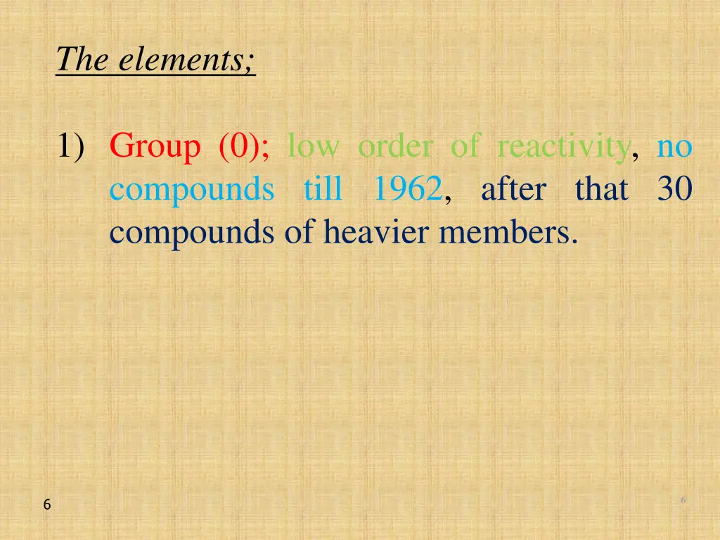 the elements