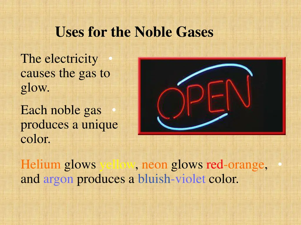uses for the noble gases 1