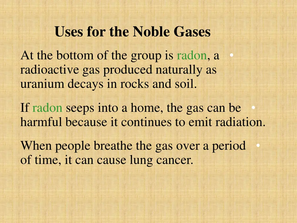 uses for the noble gases 2