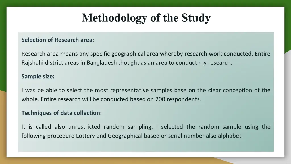 methodology of the study