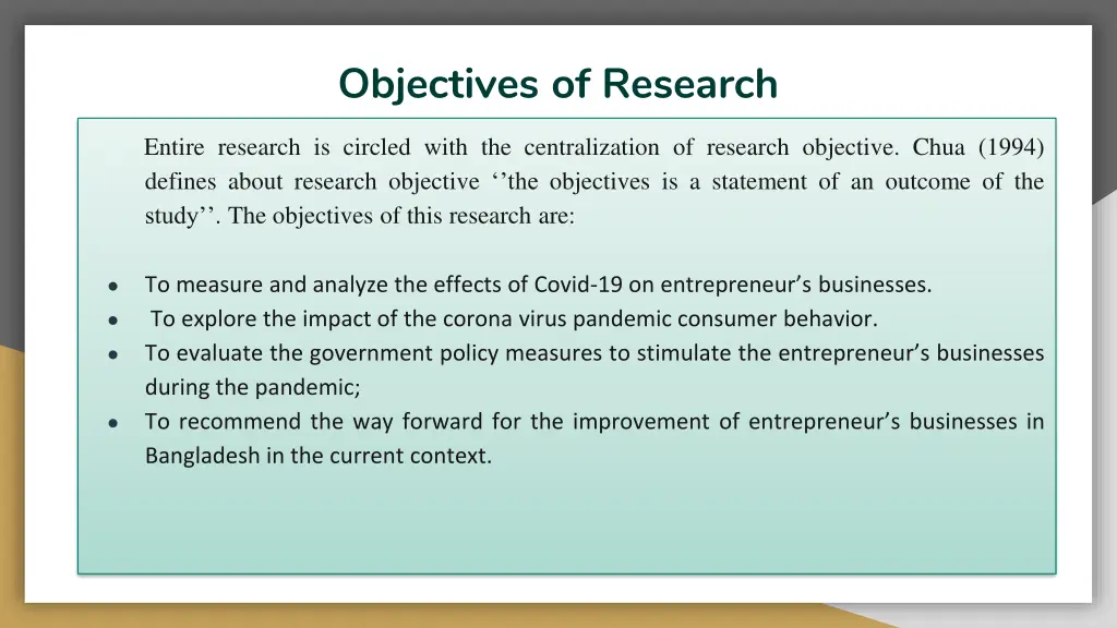 objectives of research