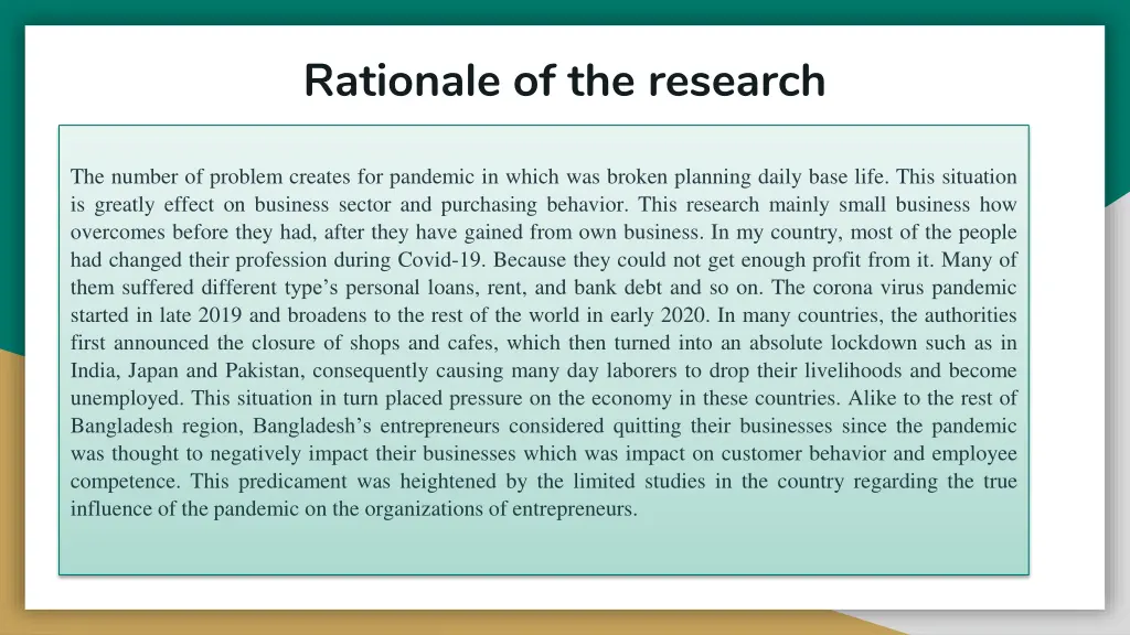 rationale of the research