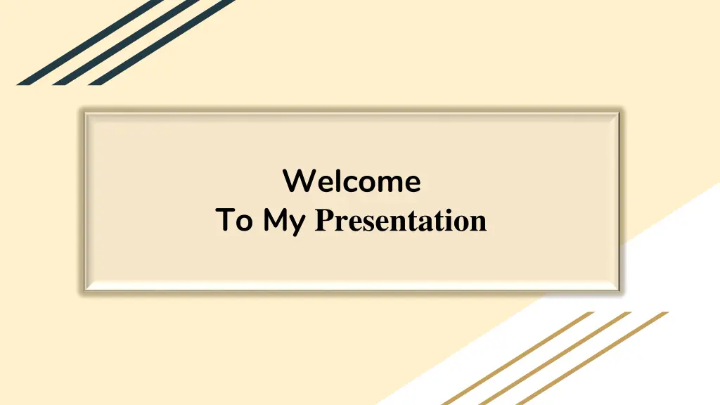 welcome to my presentation