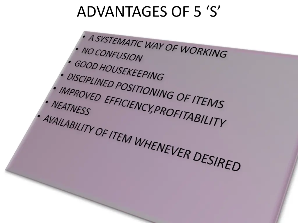 advantages of 5 s