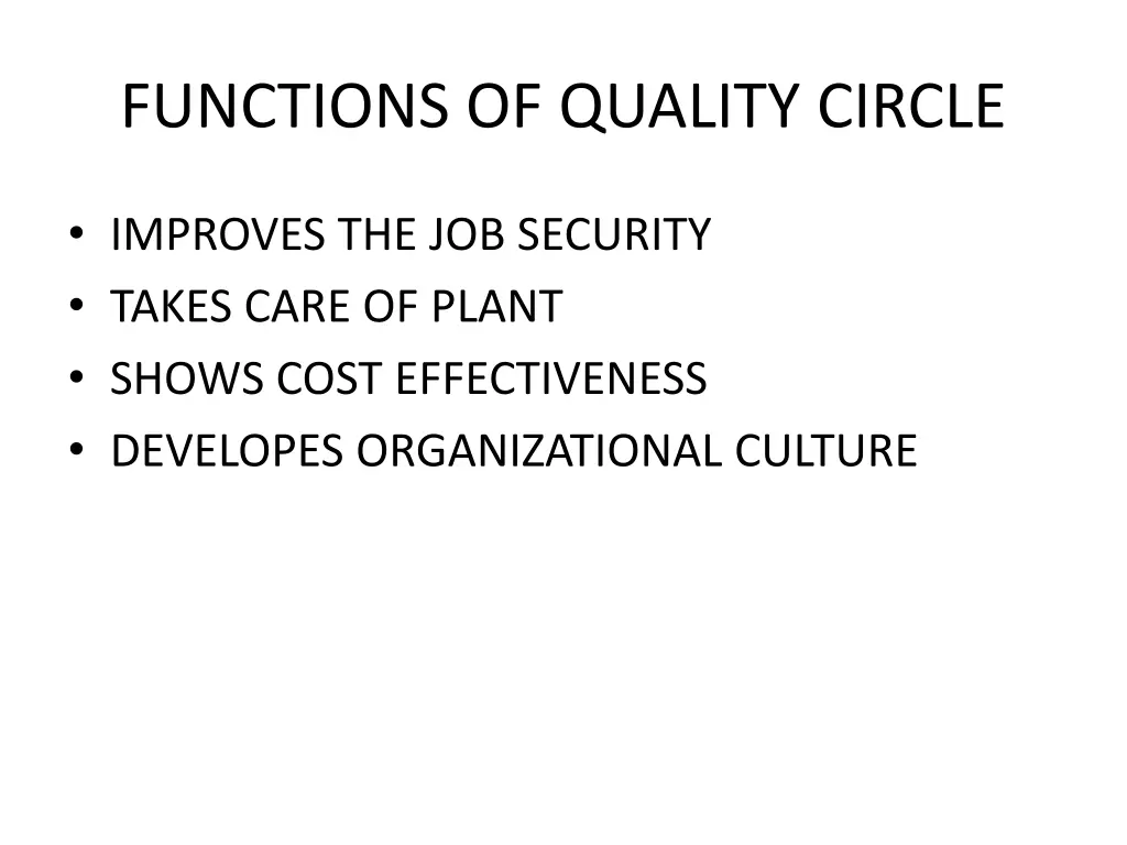 functions of quality circle 1