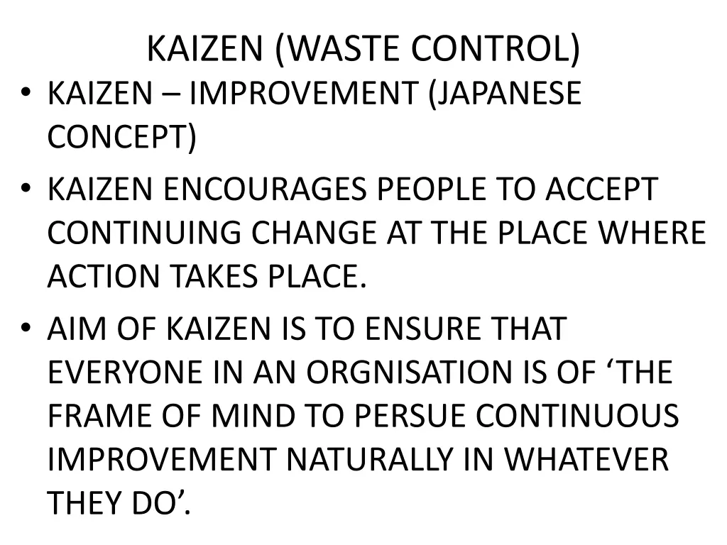 kaizen waste control kaizen improvement japanese