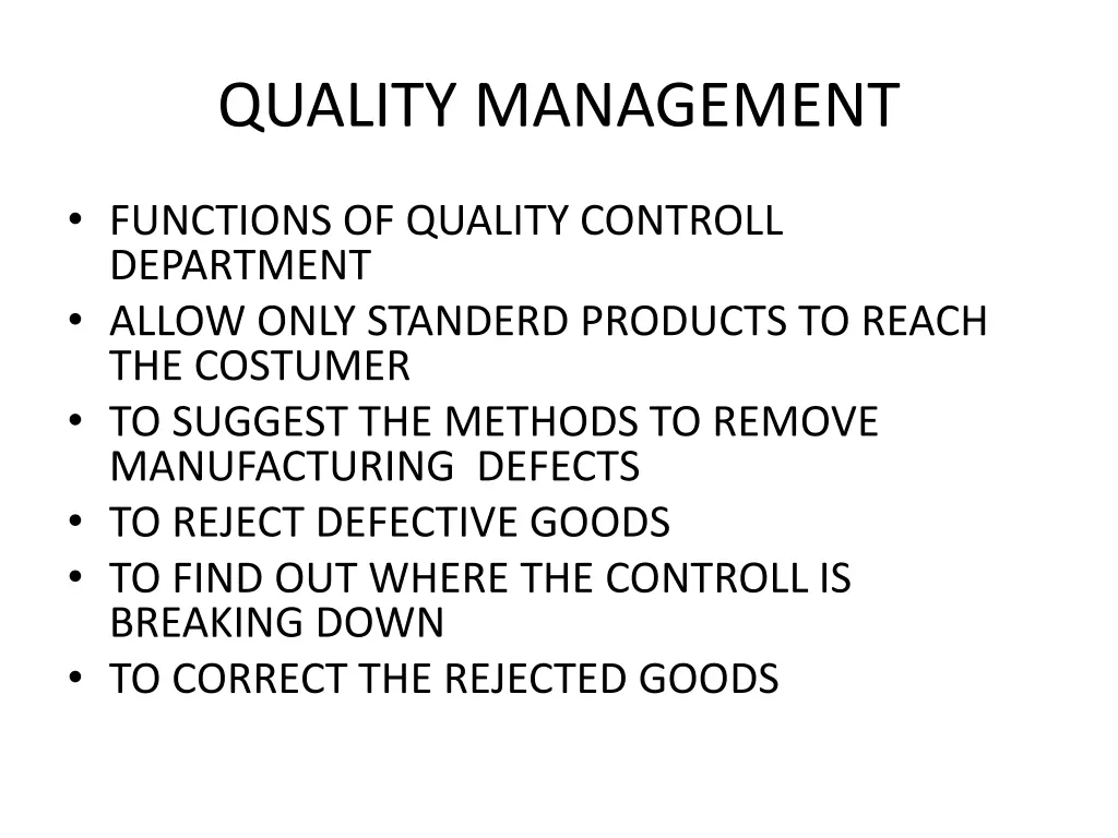 quality management