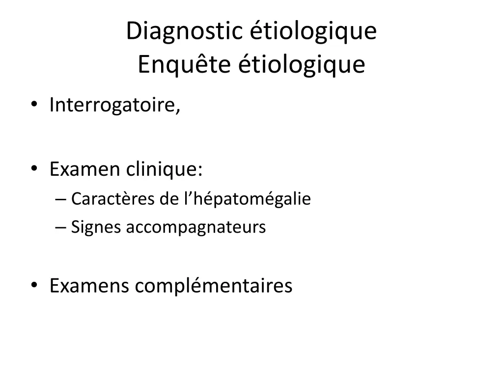 diagnostic tiologique enqu te tiologique