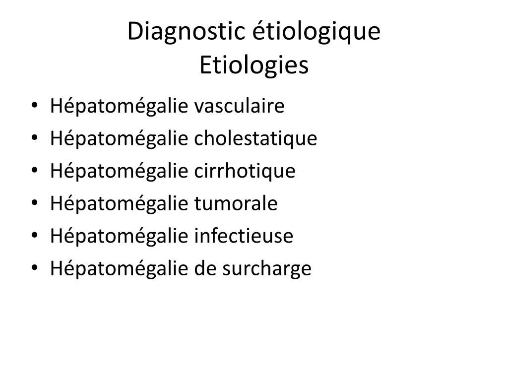 diagnostic tiologique etiologies