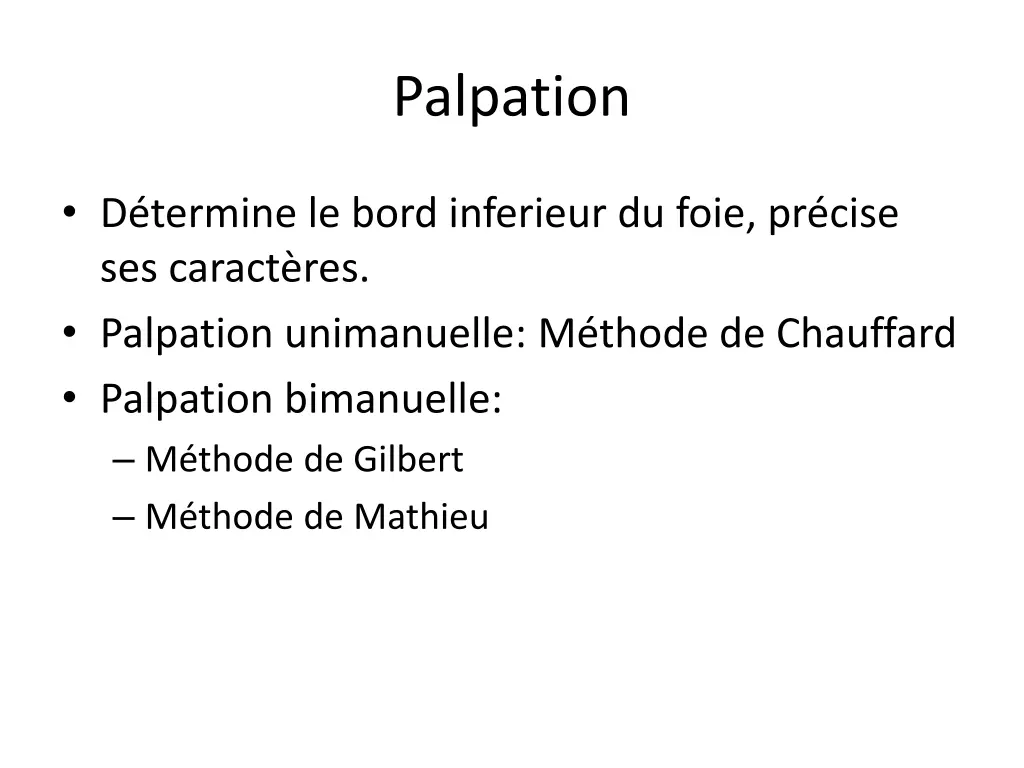 palpation