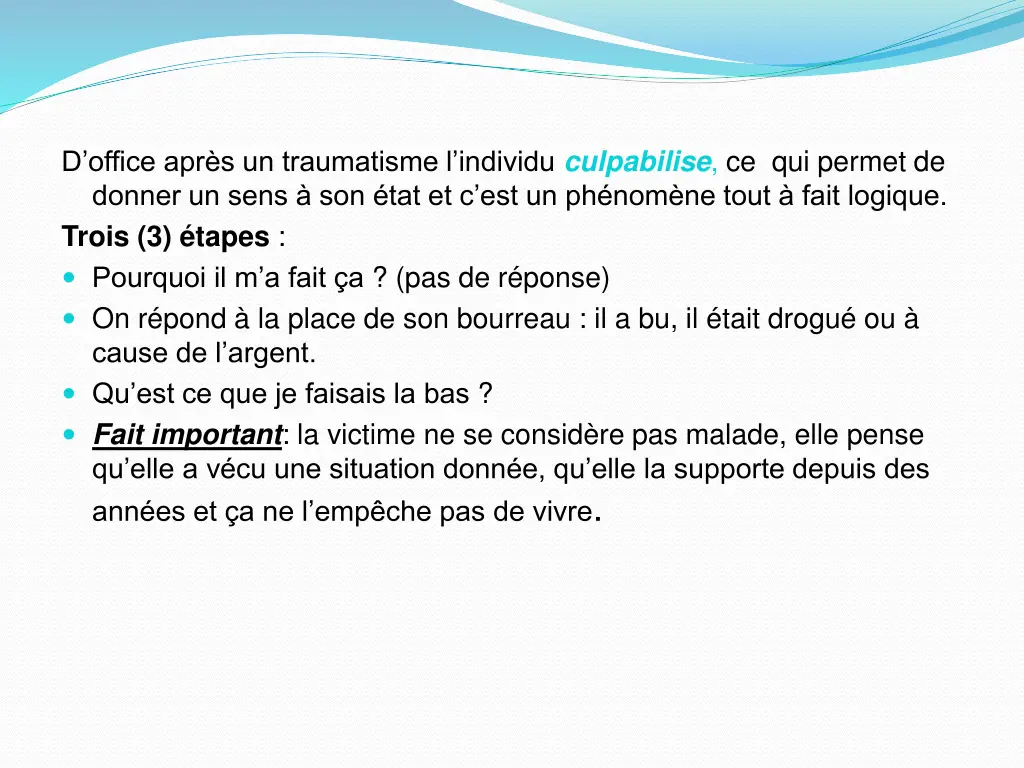 d office apr s un traumatisme l individu