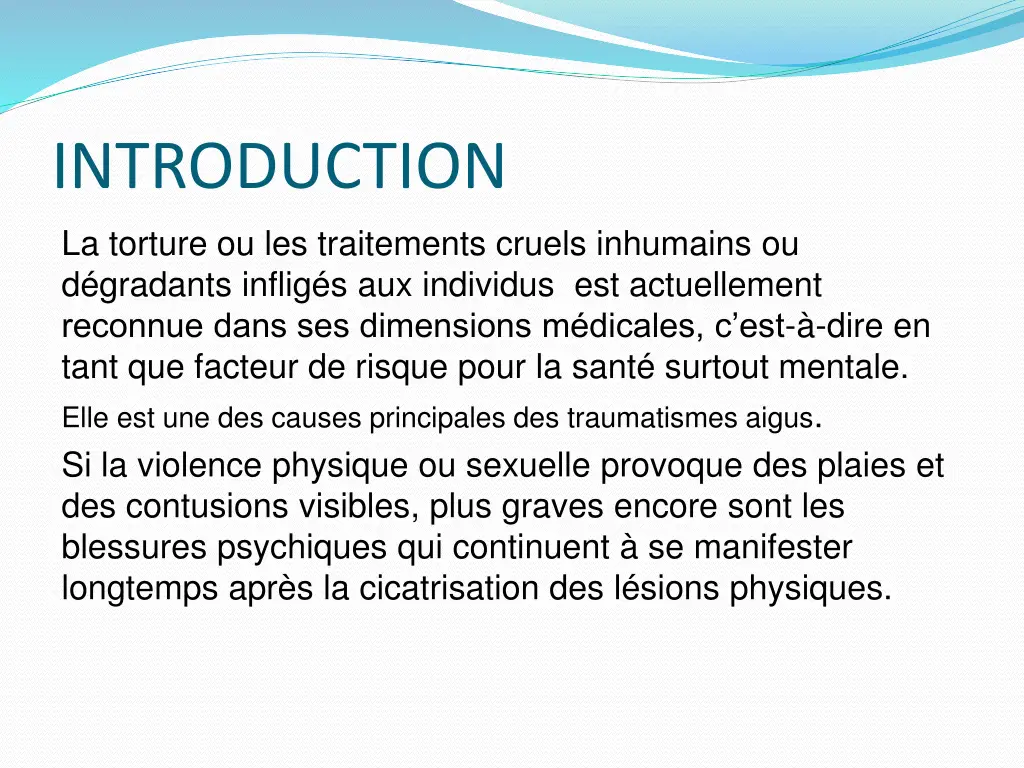 introduction la torture ou les traitements cruels