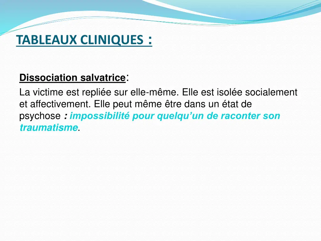 tableaux cliniques