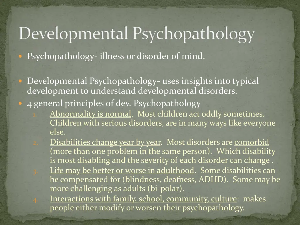developmental psychopathology
