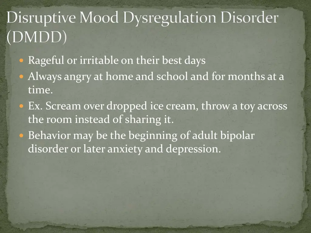 disruptive mood dysregulation disorder dmdd