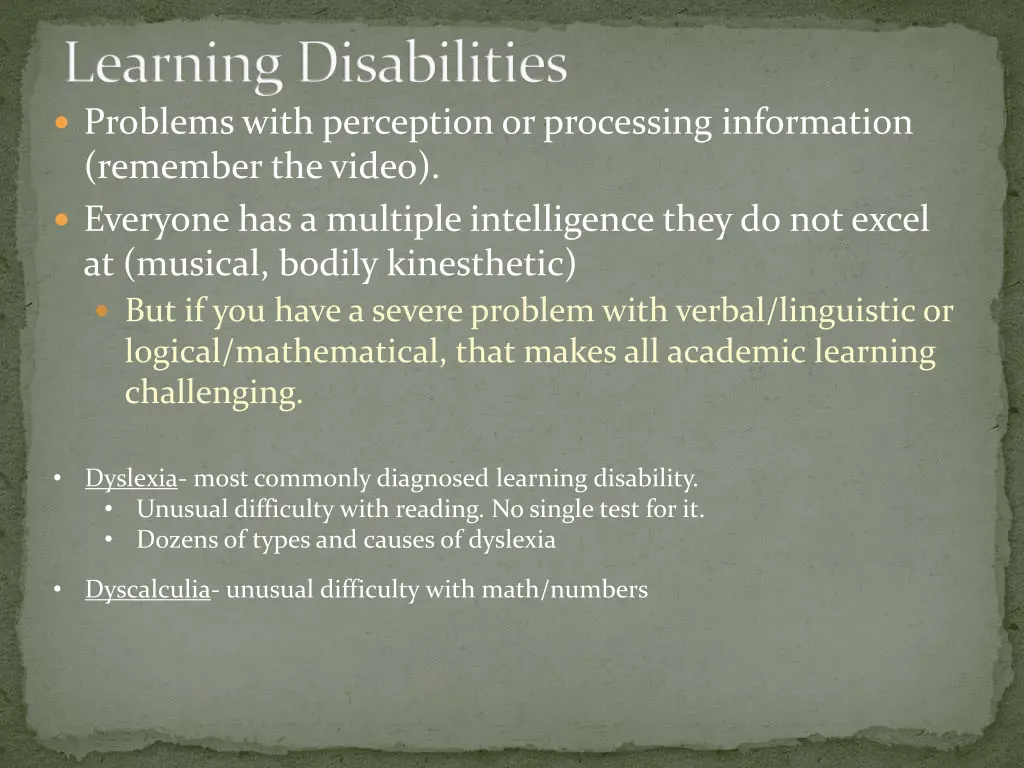 learning disabilities