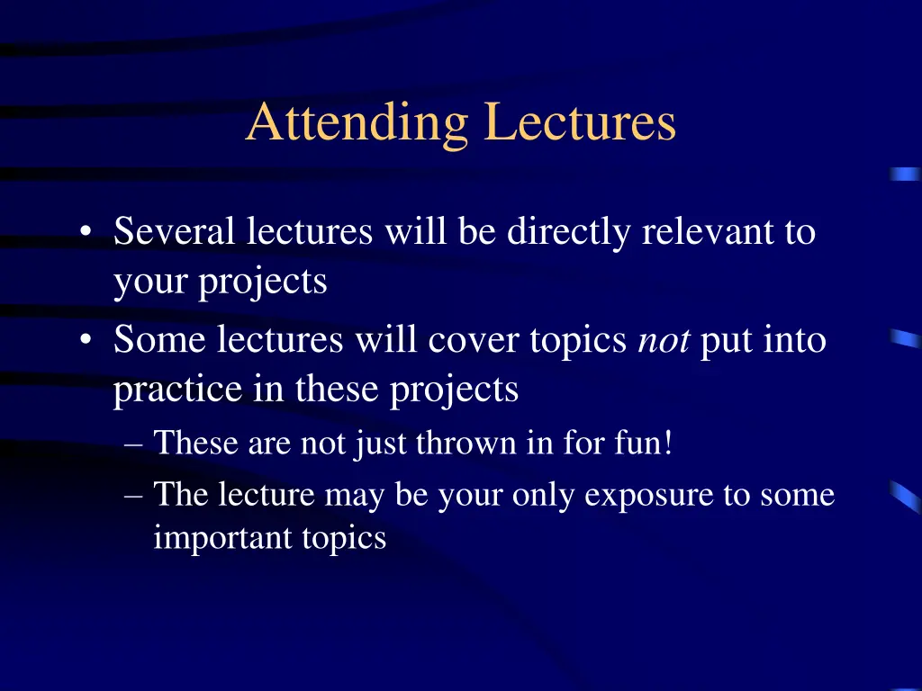 attending lectures