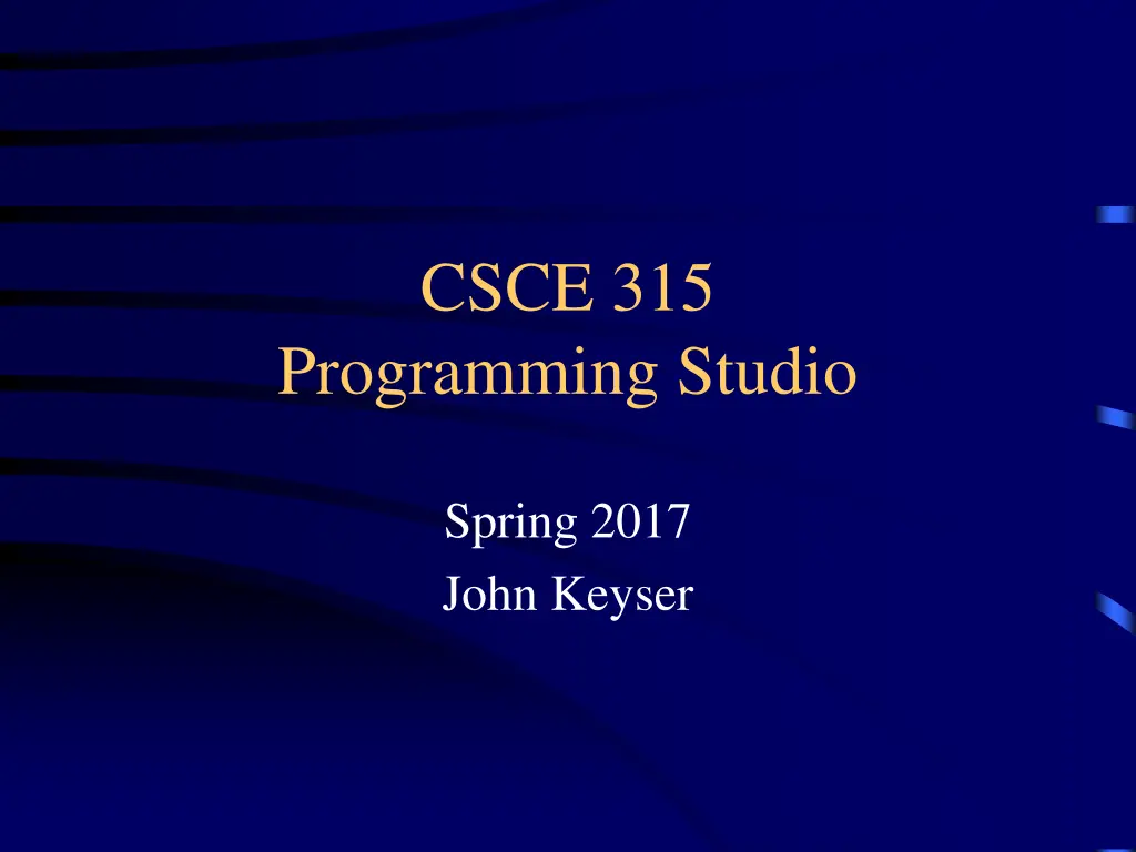 csce 315 programming studio