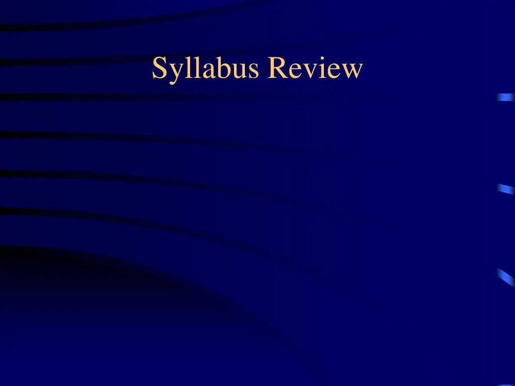 syllabus review