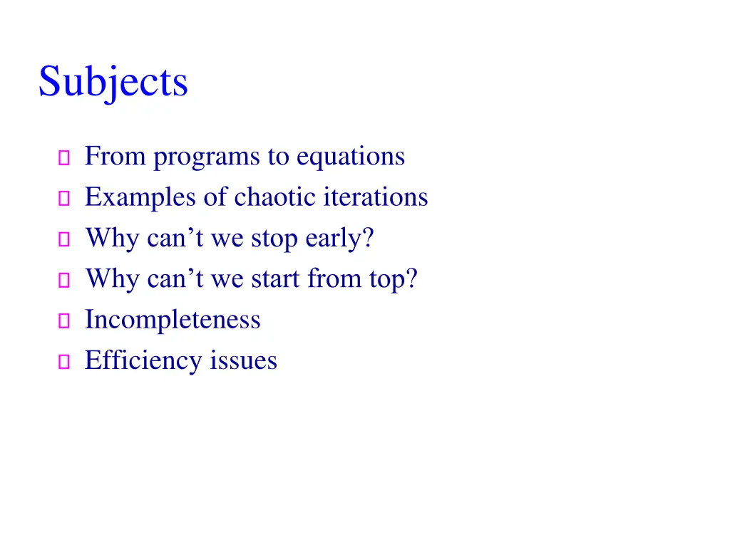subjects