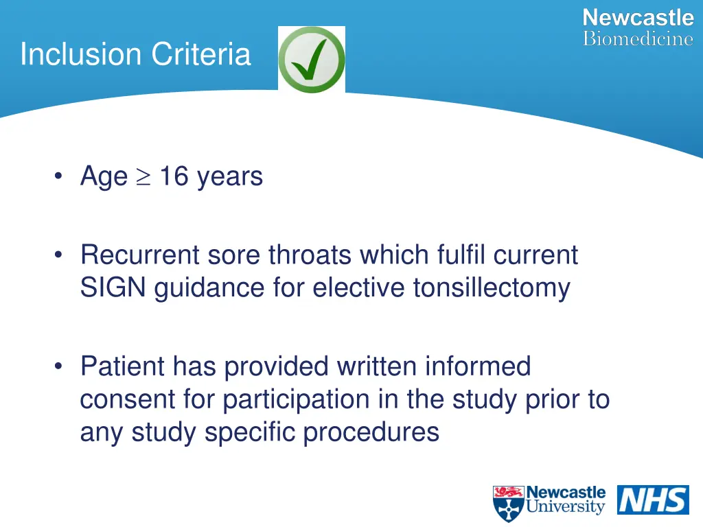 inclusion criteria