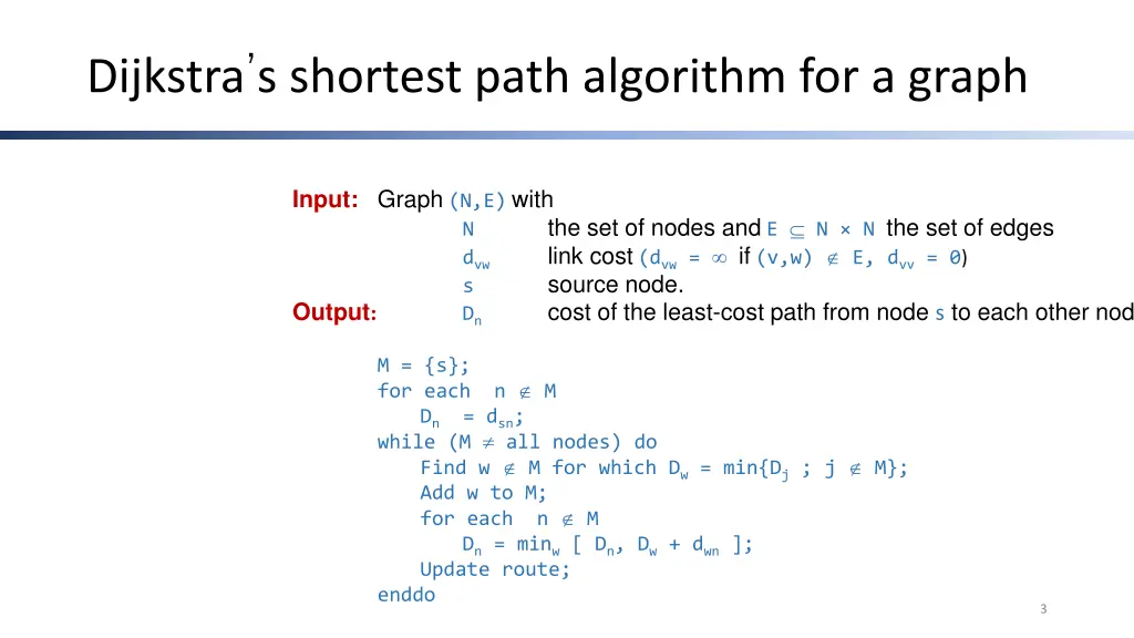 dijkstra s shortest path algorithm for a graph