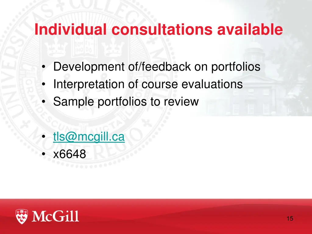 individual consultations available