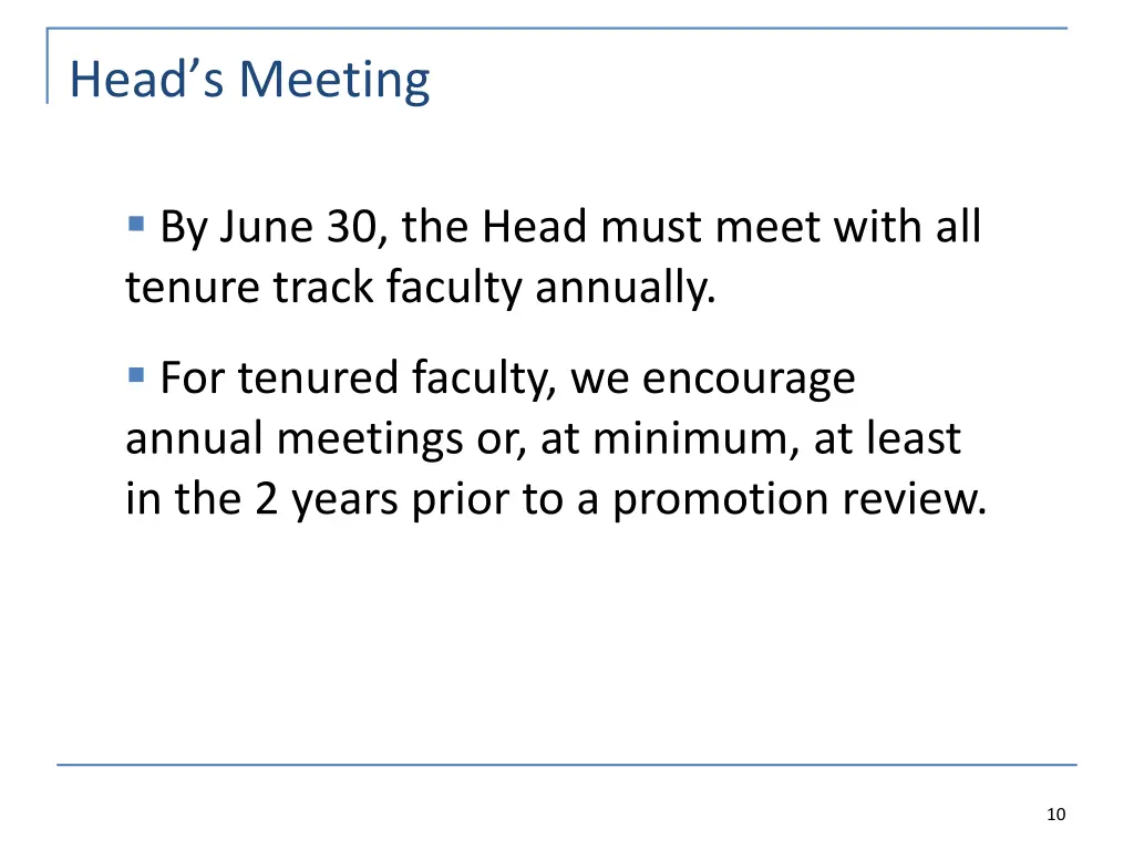head s meeting