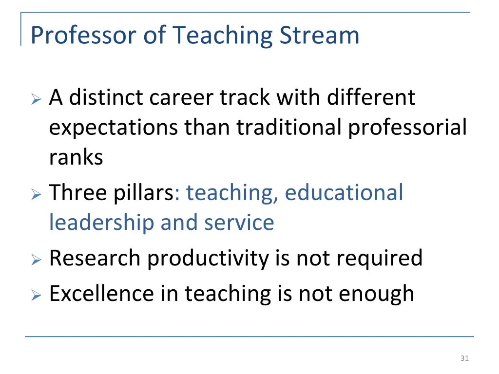 professor of teaching stream