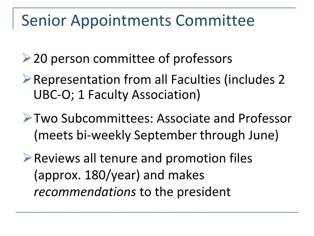 senior appointments committee 1