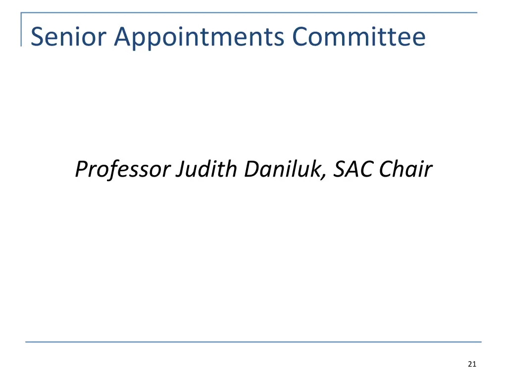 senior appointments committee