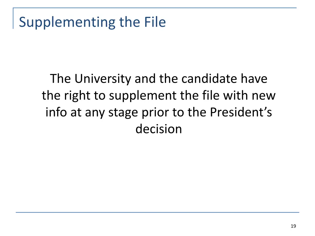 supplementing the file