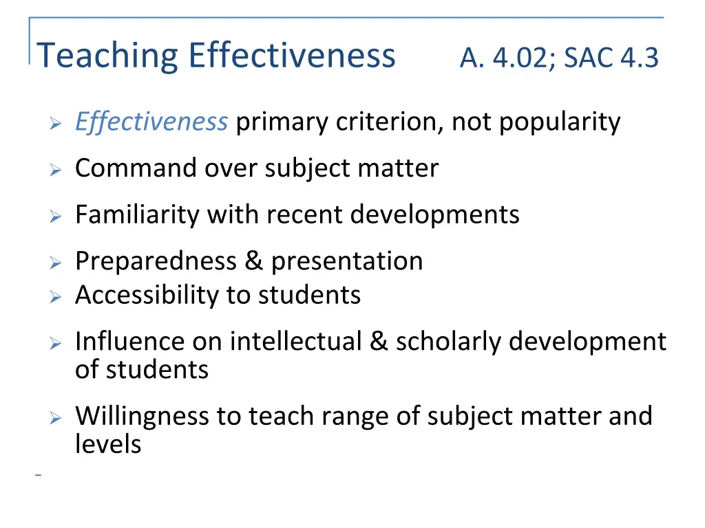 teaching effectiveness