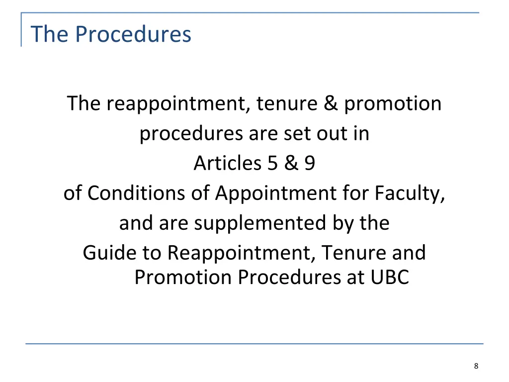 the procedures