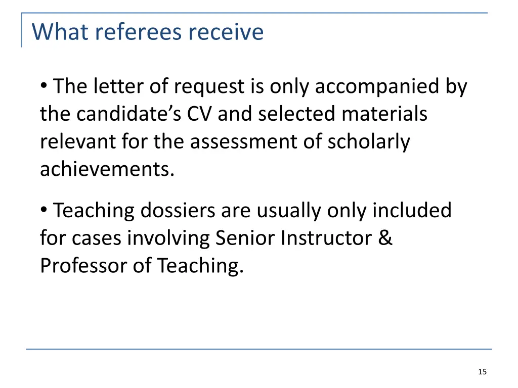 what referees receive