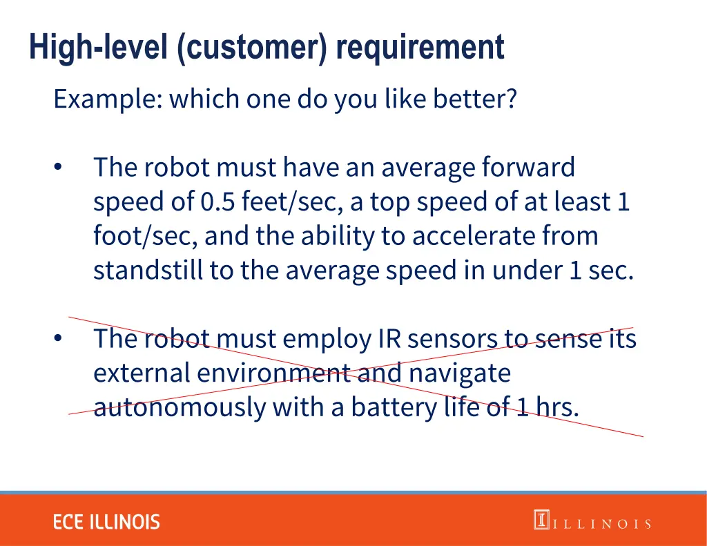 high level customer requirement example which 1