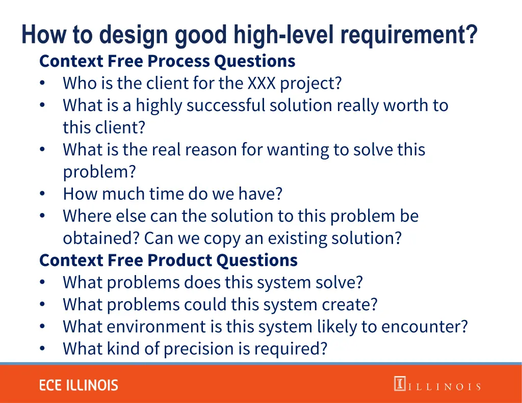 how to design good high level requirement context