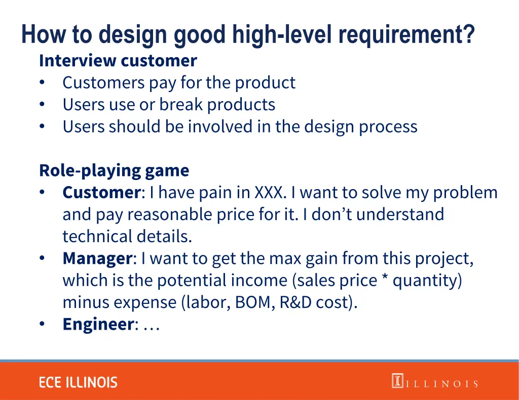 how to design good high level requirement