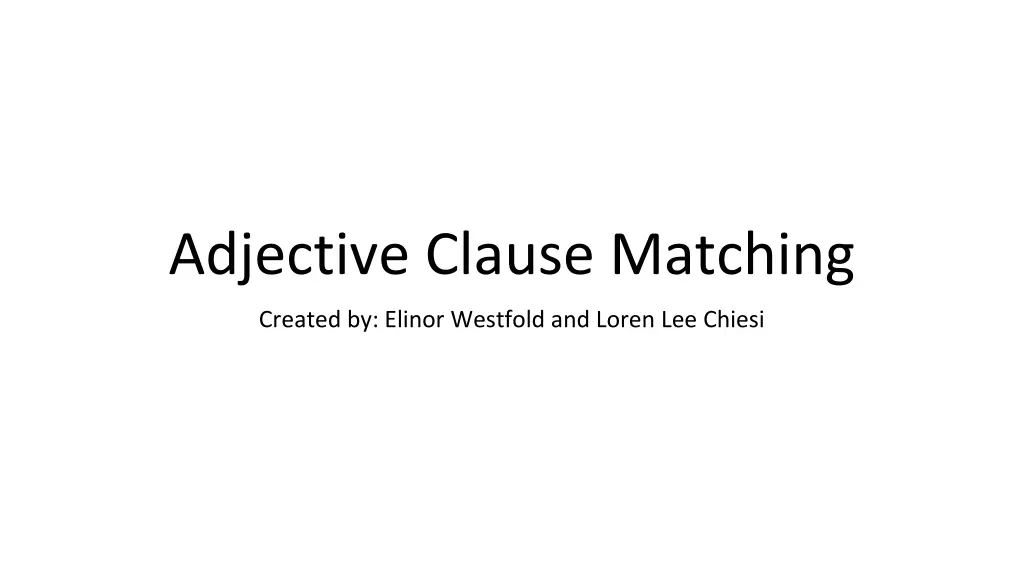 adjective clause matching