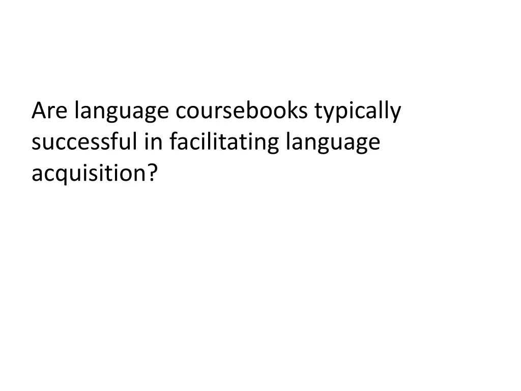 are language coursebooks typically successful