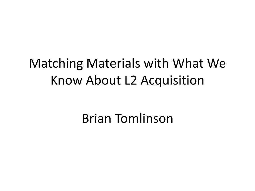 matching materials with what we know about
