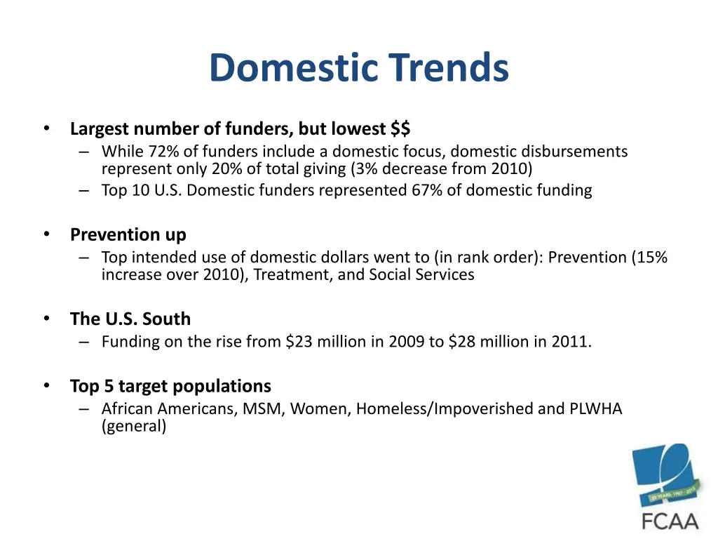 domestic trends