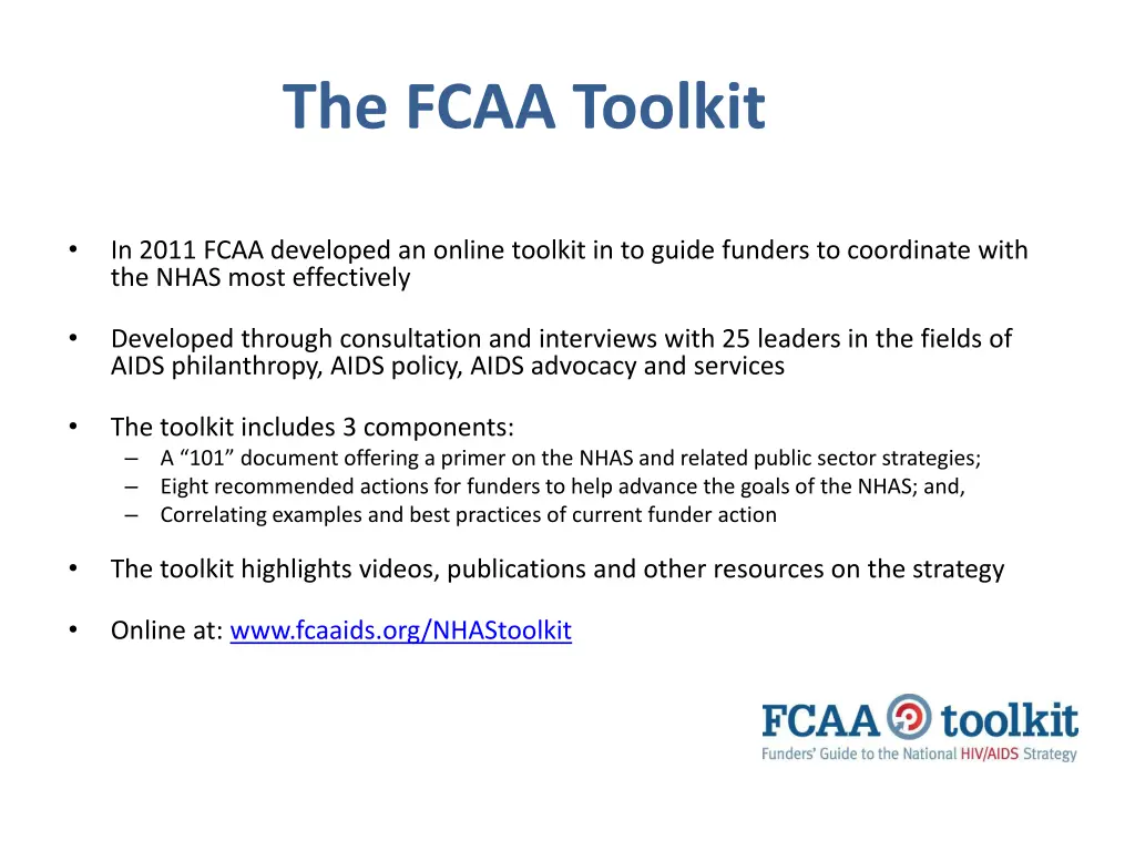 the fcaa toolkit