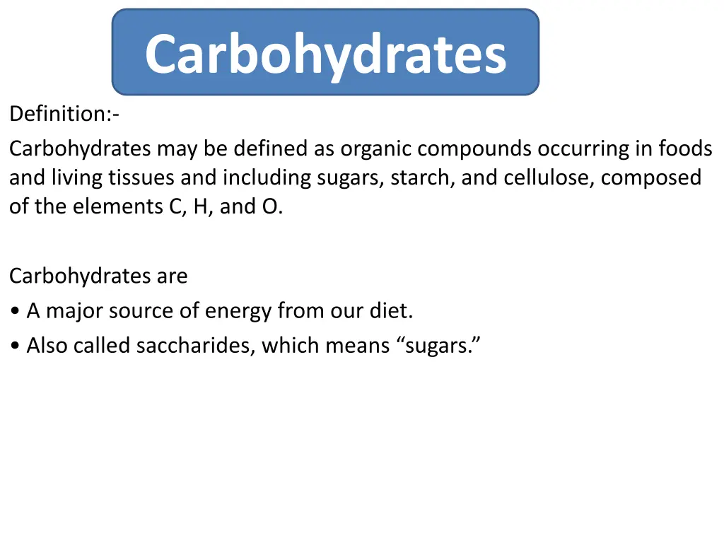 carbohydrates