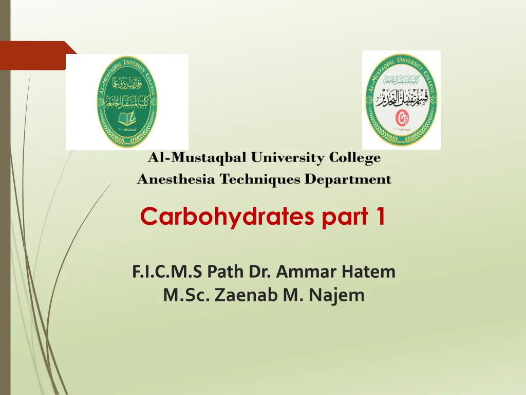 carbohydrates part 1