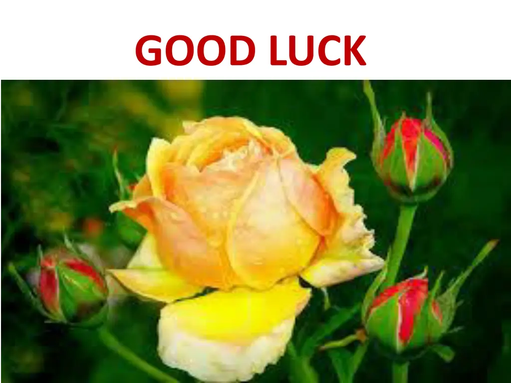 good luck