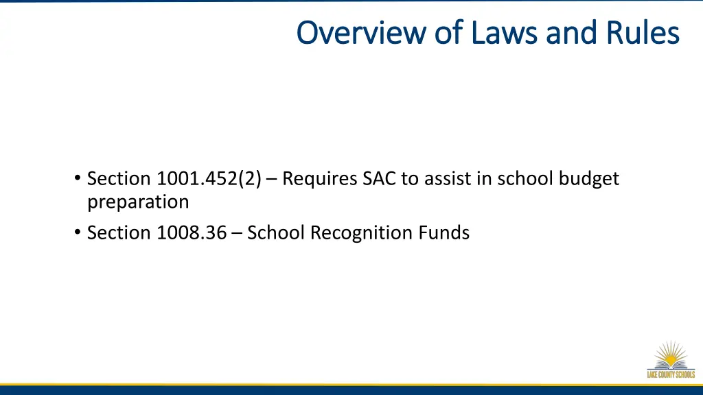 overview of laws and rules overview of laws