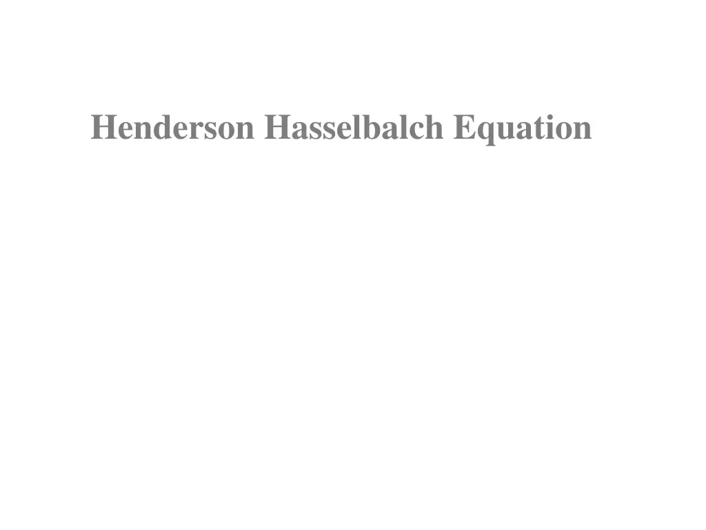 henderson hasselbalch equation